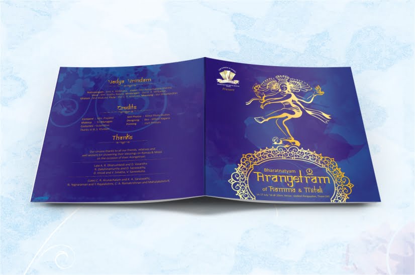 Arangetram Invitation cover & Back_ bee branding