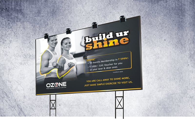 Ozone Gym hoarding _ bee branding